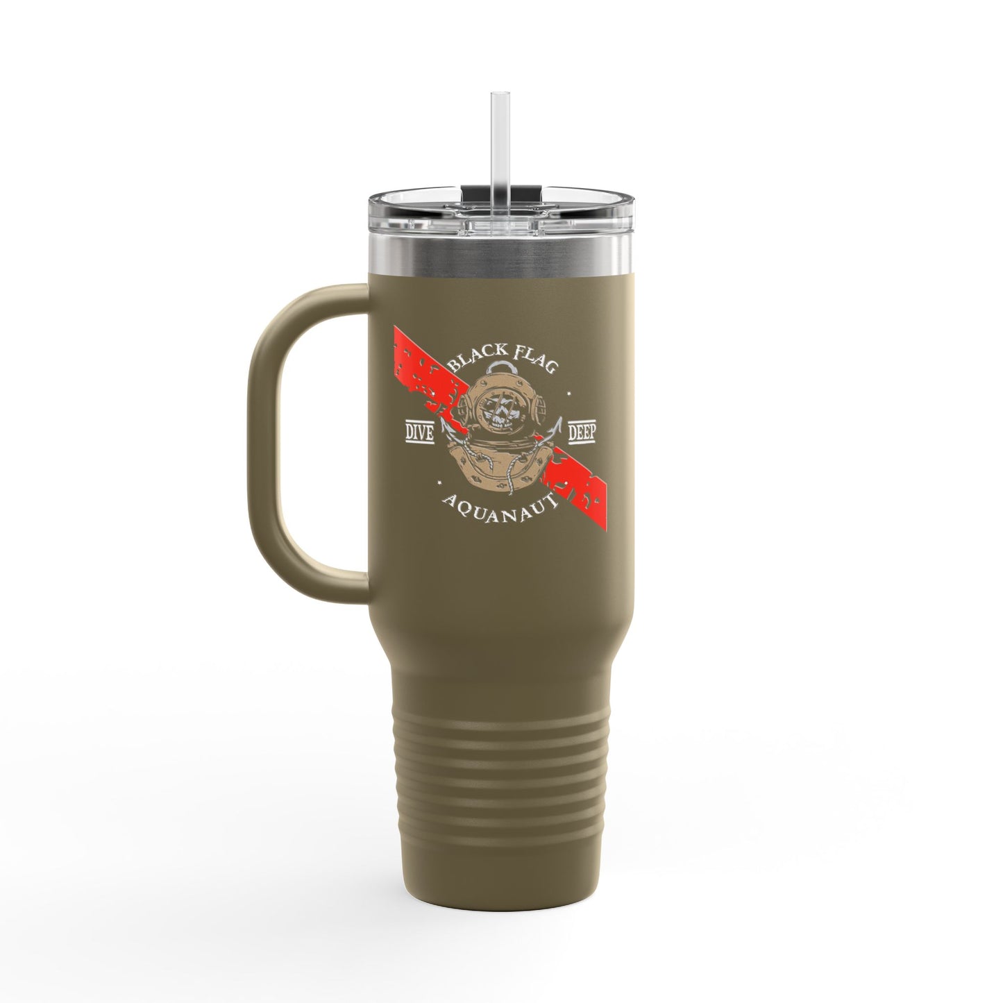 40oz Insulated Travel Mug (Aquanaut) — Customizable "Your Text" White Tumbler