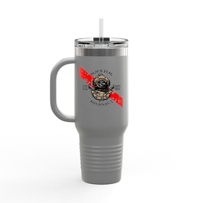 40oz Insulated Travel Mug (Aquanaut) — Customizable "Your Text" White Tumbler
