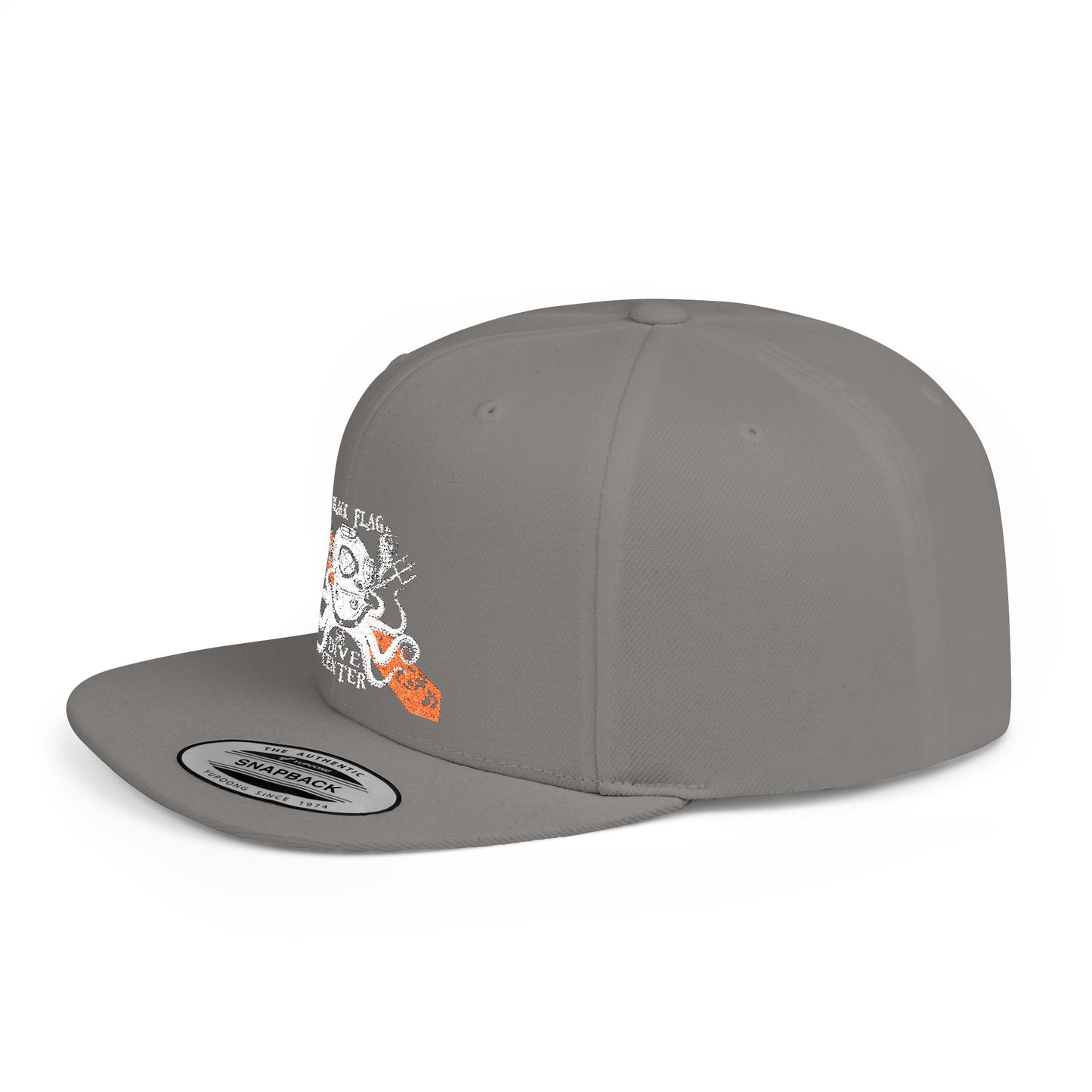 Octopus Kayak Snapback Hat — Distressed Paddle Graphic Flat-Bill Cap