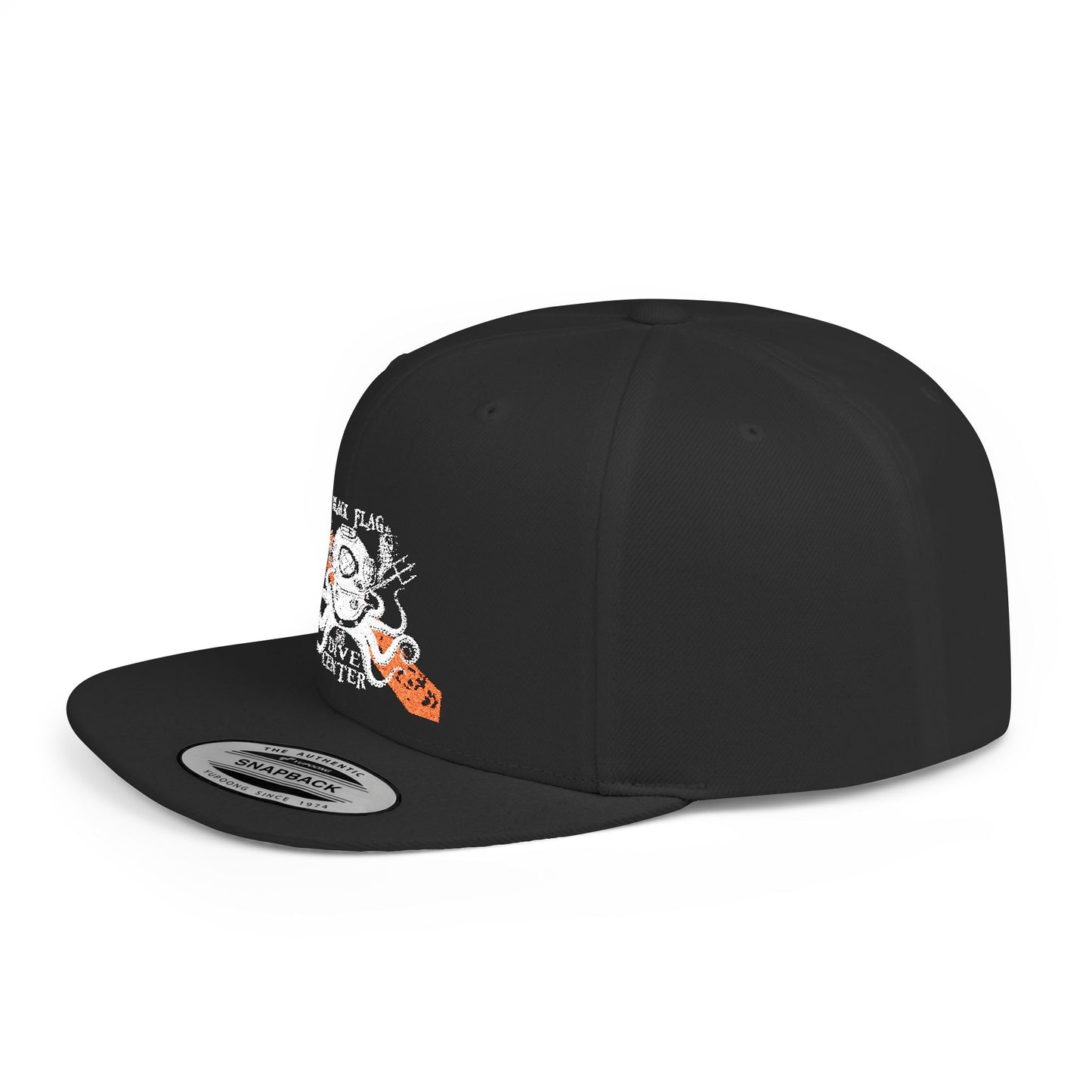 Octopus Kayak Snapback Hat — Distressed Paddle Graphic Flat-Bill Cap