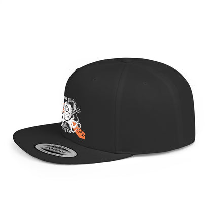 Octopus Kayak Snapback Hat — Distressed Paddle Graphic Flat-Bill Cap
