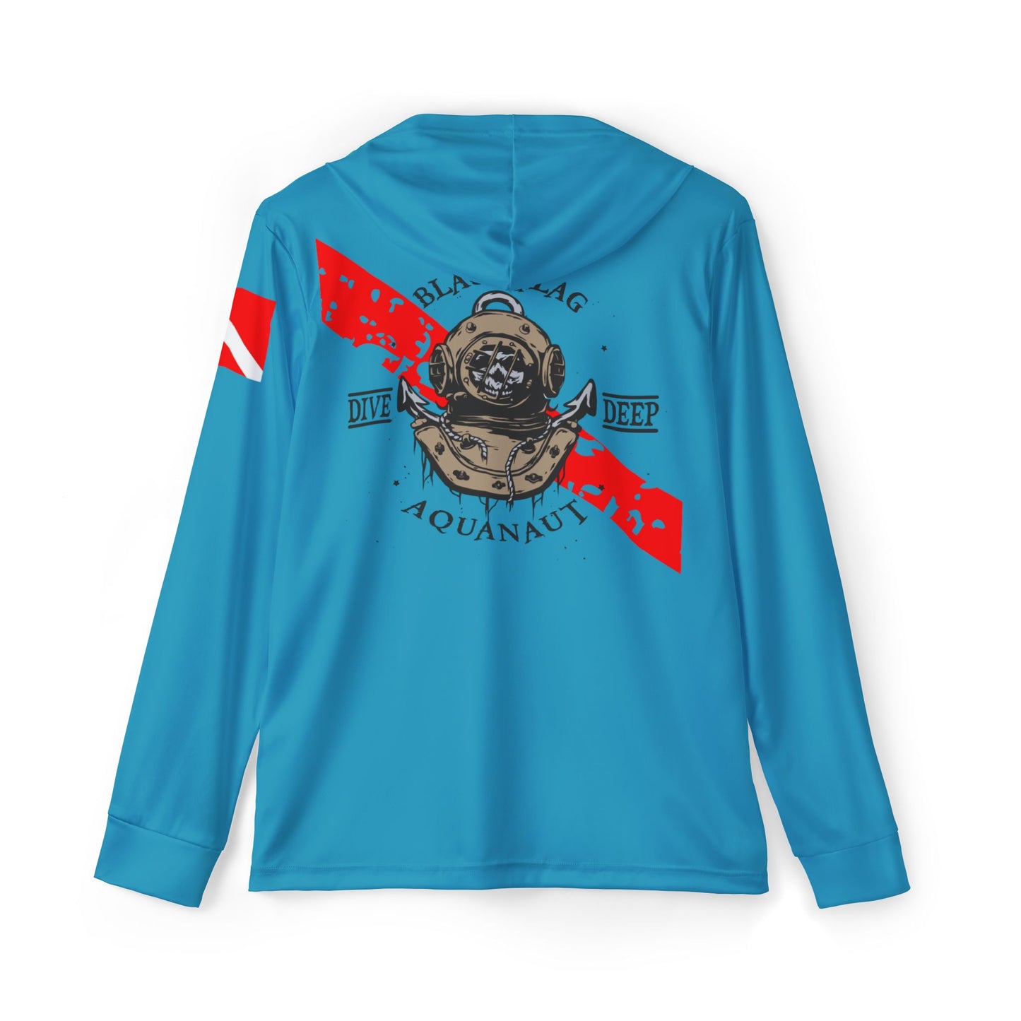 Dive Center Hoodie (Turquoise) - 'Black Flag' Vintage Diving Octopus Graphic