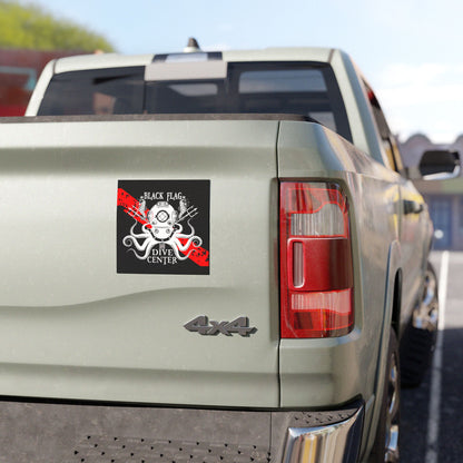 Dive Center Car Magnet (Black) — Black Flag Scuba Diving Octopus Design