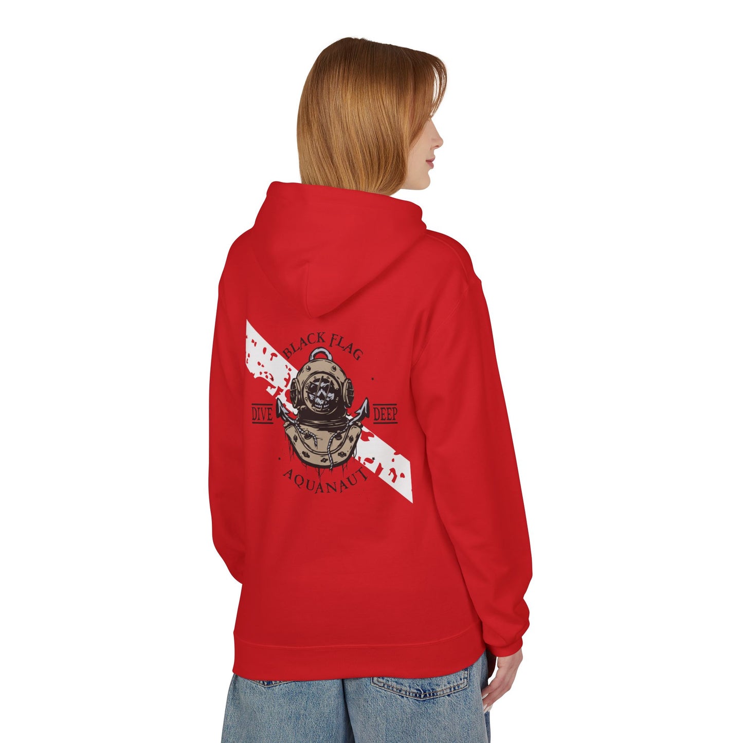 Dive Center Hoodie — 'Black Flag Aquanauts' Vintage Diving Helmet Design
