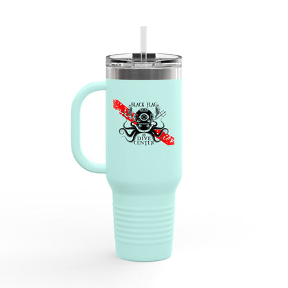 40oz Insulated Travel Mug (Octopus) — Customizable "Your Text" White Tumbler