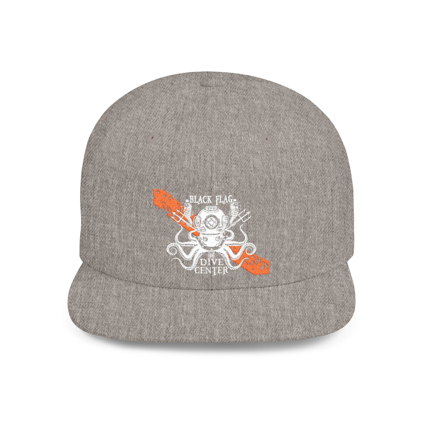 Octopus Kayak Snapback Hat — Distressed Paddle Graphic Flat-Bill Cap