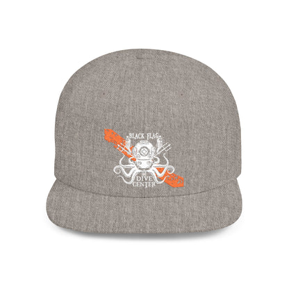 Octopus Kayak Snapback Hat — Distressed Paddle Graphic Flat-Bill Cap
