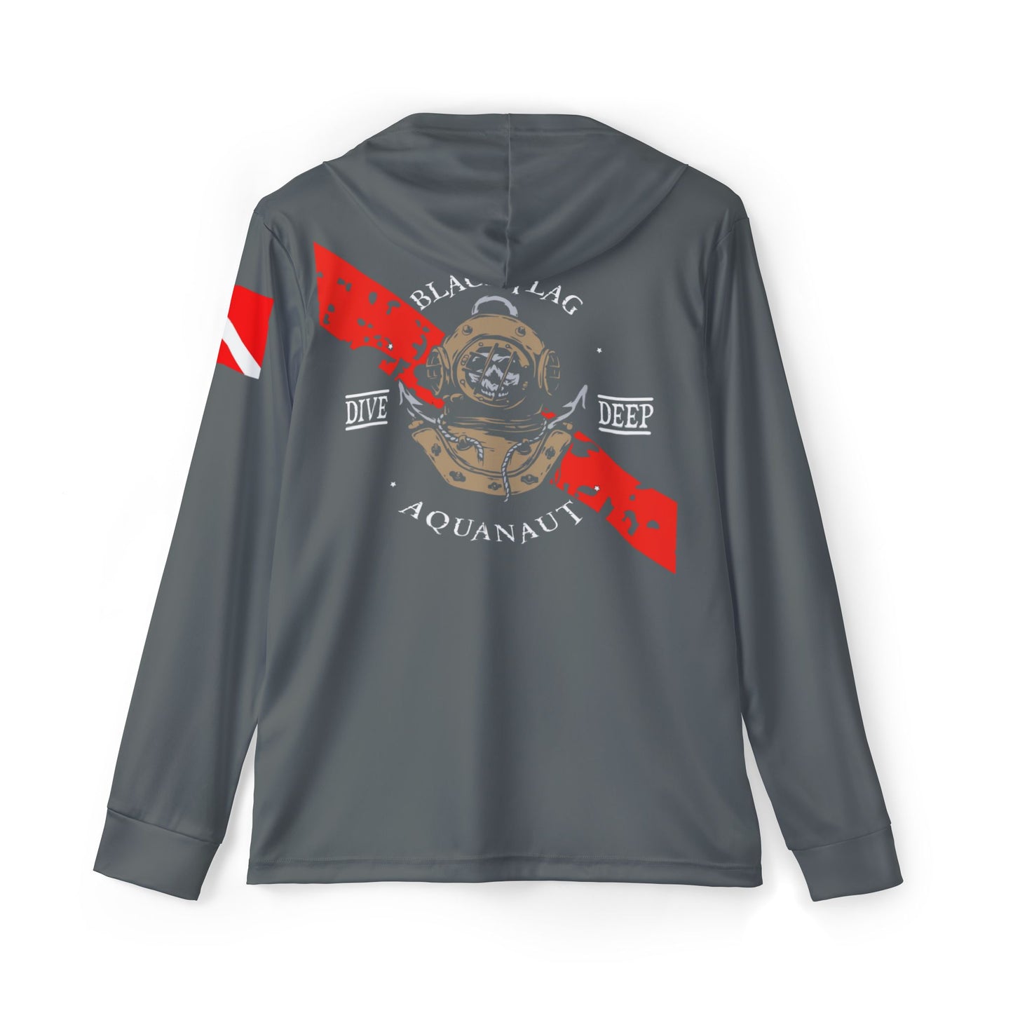 Dive Center Hoodie (Slate) - 'Black Flag' Vintage Diving Octopus Graphic