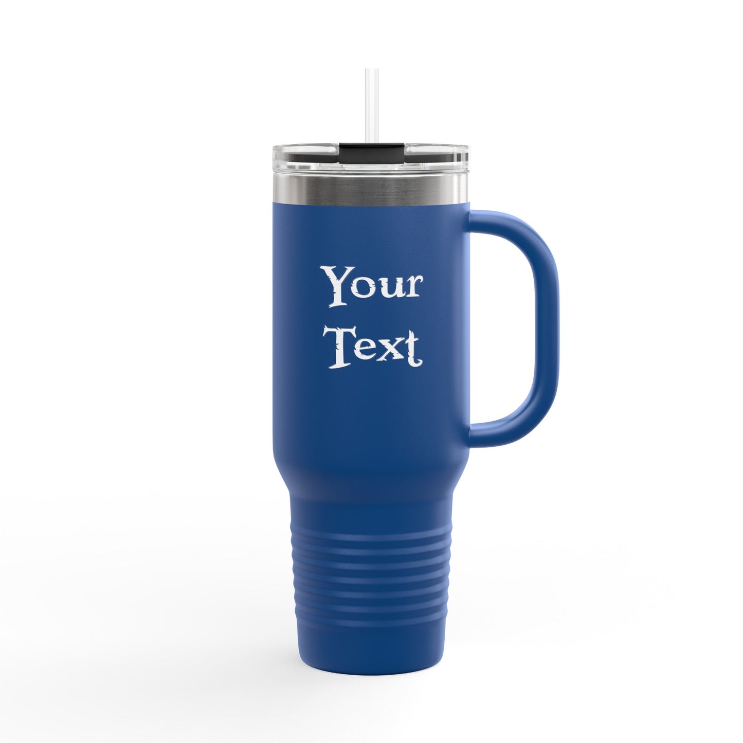 40oz Insulated Travel Mug (Octopus) — Customizable "Your Text" White Tumbler