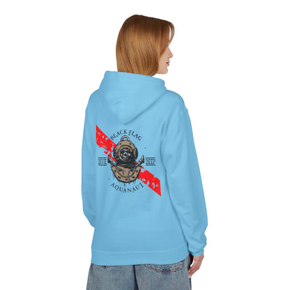 Dive Center Hoodie — 'Black Flag Aquanauts' Vintage Diving Helmet Design