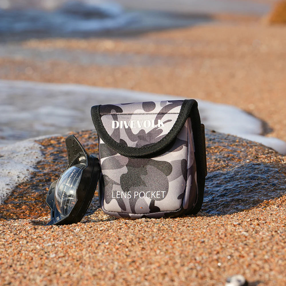 DIVEVOLK Multifunctional Lens Pocket for lens storage underwater, easy to change lenses, photography accessory