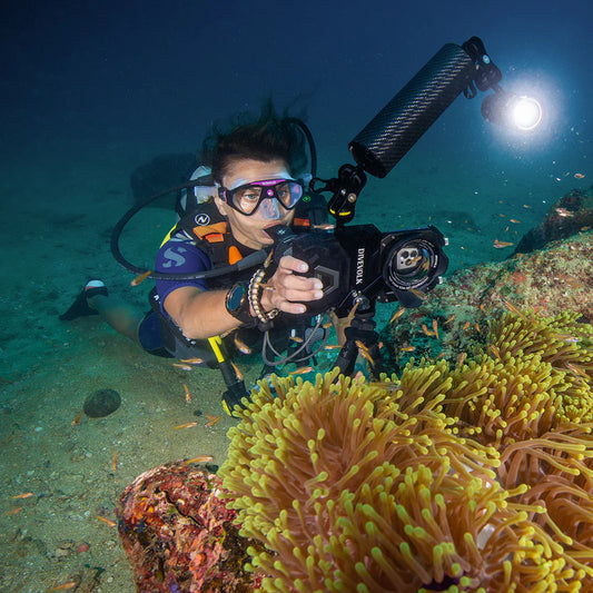 DIVEVOLK SeaTouch 4 MAX PLUS Underwater Housing Advanced Creator Kit including Float Arm and 5600 Lumen dive light, dive housing, waterproof phone case