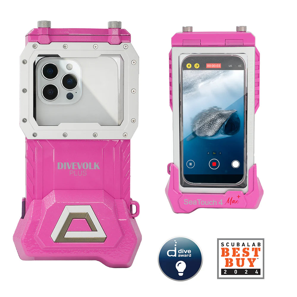 DIVEVOLK SeaTouch 4 MAX PLUS Underwater Housing Dreamy Pink compatible to iPhone and Android, Dive Housing, Waterproof Phone Case