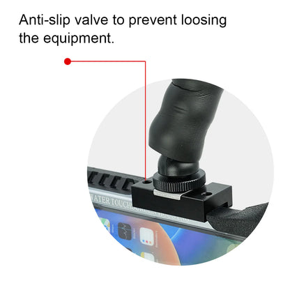 Fixable arm with cold shoe and hall head for underwater photography light mount and angle adjustment